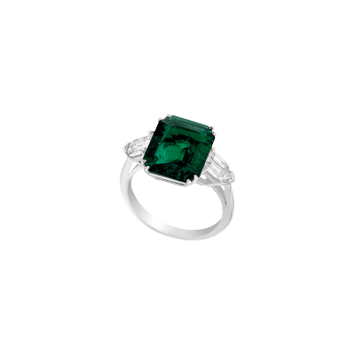 Bague argent rhodié et "burmalite" - Rhodium-plated silver with green and white "burmalite"