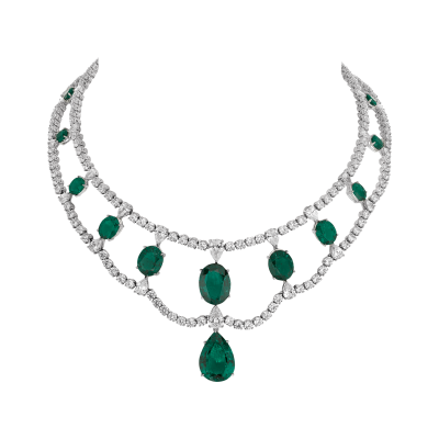 Collier Victoria, "Burmalite" verte - Victoria collar green "burmaline"