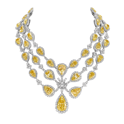 Collier royal, "Burmalite" jonquille - Royal collar, daffodil "burmalite"