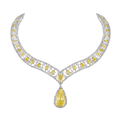 Collier virtuose, "Burmalite" jonquille - Virtuose collar, Daffodil "Burmalite"