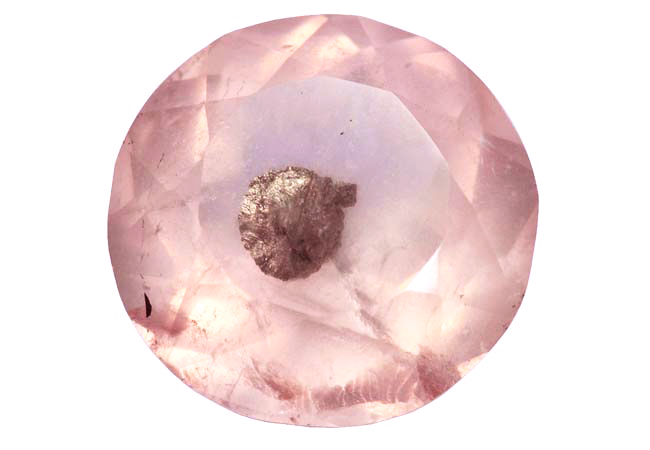 Quartz rose à pyrite
