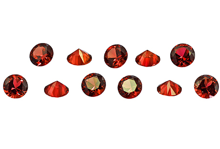 Saphir orange-rouge (rond calibré)