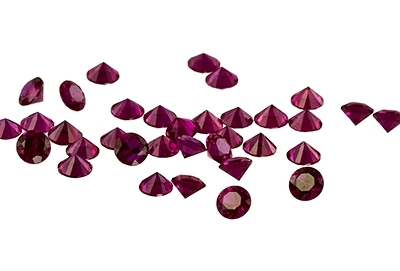 Rubis taille brillant - diamond cut - calibré 0.008ct