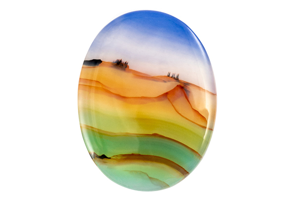 Agate paysage 28 carats - magnet aimant frigo - Indonésie