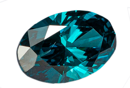Diamant bleu traité oval 0.47ct
