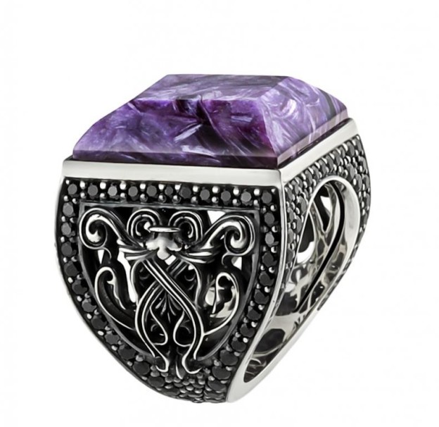 AXENOFF-Charoite-black spinel
