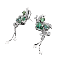 Aurum Spectrum of Color Collection-Green Tourmaline-earrings-diamonds
