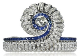 BELPERON-1940s bangle-bracelet-sapphires-diamonds