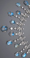 BELPERRON Suzanne-moonstone and diamond necklace of total moonstone weight 49.50 carats diamond eighteen karat white gold length