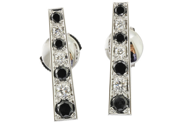SIKIRDJI Laurent - Pauline's earrings - Black and white diamonds