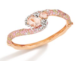 BRUMANI-Panache collection- bracelet-white diamonds-brown diamonds-morganite-sapphires
