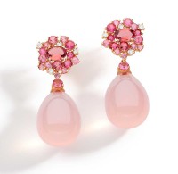 BRUMANI-earings-Rubellite tourmaline-diamonds-pink quartz