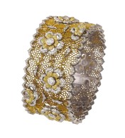 BUCCELLATI-Opera bracelet opera-yellow and white diamonds