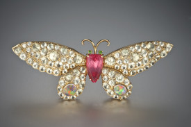 BUZZ ET BENARDINE- butterflies colection-Rhodochrosite- 13.51ct-diamonds