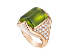 BVLGARI-MVSA Rings collection DIVA-peridot- mother of pearl -diamonds