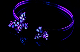 BY FLAVIE-Maïa collection, yellow gold bracelet,fluorescents diamonds