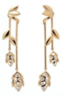 BY FLAVIE-Maïa collection, yellow gold earrings diamonds