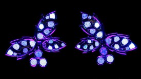 BY FLAVIE-Maïa collection, yellow gold earrings, fluorescents diamonds