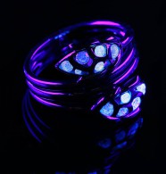 BY FLAVIE-Maïa collection, yellow gold ring, fluorescents diamonds