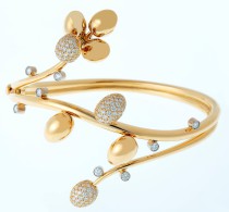 BY FLAVIE-Mini Grappe collection, yellow gold bracelet, diamonds