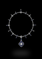 CARNET-Sapphire Belle Necklace, yellow diamonds, diamonds, sapphires, platinium, titanium