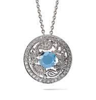 CARREA Y CARREA-Aqua Pendant-blue topaz-diamonds