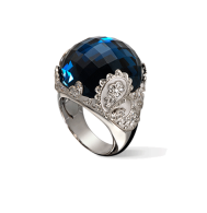 CARREA Y CARREA-Aqua Ring -blue topaz - diamonds