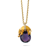 CARREA Y CARREA-Bestiario Collection Elephant Pendant-amethyst-diamonds