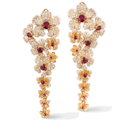 CARREA Y CARREA-Orquideas Earrings-rubies-diamonds
