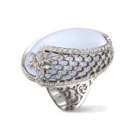 CARREA Y CARREA-Sierpes Maxi Ring-chalcedony-diamonds