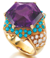 CARTIER- Duchess of Windsor Amethyst, Turquoise and diamond 1989