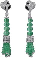 CARTIER-Fine Jewellery Earrings Platinum, emerald, brilliant cut diamonds