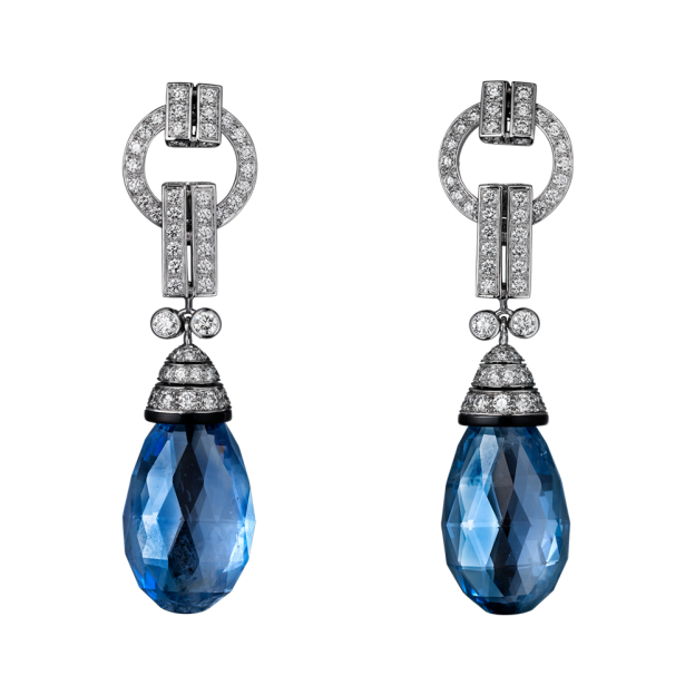 CARTIER-  Royal Collection, earrings-diamonds-sapphires