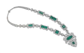 CARTIER-art deco sautoir-emeralds-diamonds