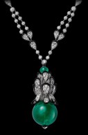 CARTIER-emerald, black lacquer-diamonds