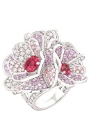 CHANEL-Camélia Origami ring-diamonds-pink sapphires-purple sapphires-pink spinels