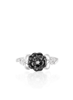 CHANEL-Camélia bracelet-black and white diamonds- ceramic