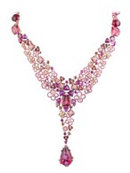 CHAUMET-Hortensia necklace-rubies- pink sapphires-rhodolite garnets-red and pink tourmalines