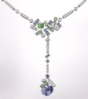 CHAUMET-Le Grand Frisson necklace-diamonds-violet sapphires-tsavorite garnets-tanzanites