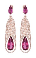 CHOPARD-Red Carpet Collection earrings-Rubellites-diamonds