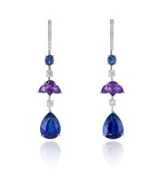 CHOPARD-Red Carpet collection-earrings-tanzanitet diamond-amethyst