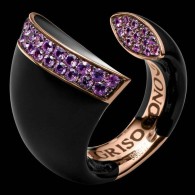 DE GRISOGONO-Balck Bell Collection-pink gold-laqued carbon-amethyst