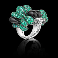 DE GRISOGONO-Collection Gocce-emeralds-smokey quartz