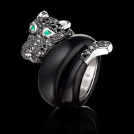 DE GRISOGONO-Collection Mascote-ring-jet-diamonds