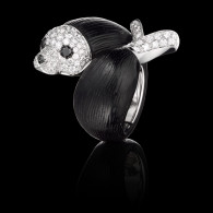 DE GRISOGONO- Collection Mascote ring-jet-diamonds