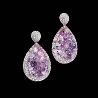 DE GRISOGONO- Collection Melody of Colours-earrings-white gold-Amethyst-pink Quartz-sapphires-diamonds