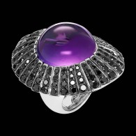 DE GRISOGONO- Collection Melody of Colours-ring-Améthyst-black diamonds