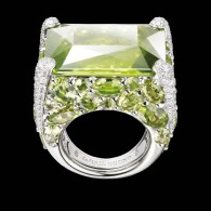DE GRISOGONO- Collection Melody of Colours-ring-white gold-diamonds-Peridots