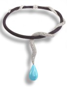 DE GRISOGONO-Turquoise-blac and white diamonds