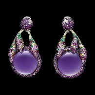 DE GRISOGONO- earrings Collection Melody of Colours-diamonds-améthyst-emerald-peridots-rubies-sapphires
